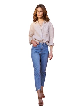 Jegging Skinny Pardela Corte Cintura Alta Para Mujer