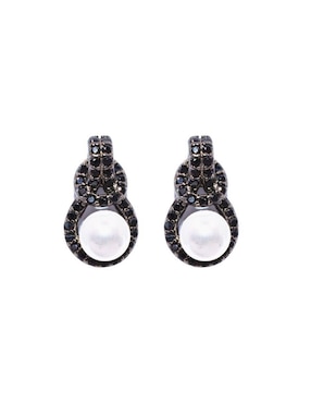 Aretes Yoiko Eloisa con acabado baño rodio perla