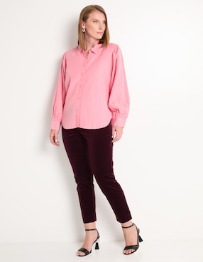 Blusa camisera Chico's manga larga para mujer
