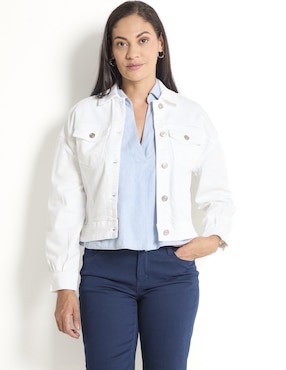 Chamarra casual Chico's de mezclilla para mujer