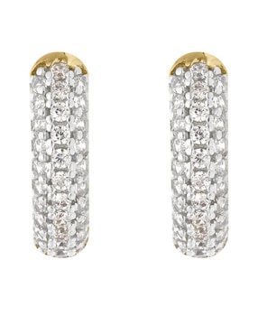 Aretes Huggies Redondo Juliet Aurel De Oro 14 K Con Acabado Brillante Zirconia