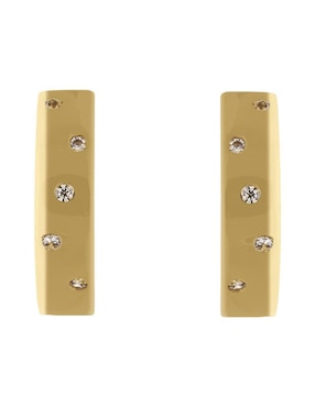 Aretes Huggies Redondo Juliet Aurel De Oro 14 K Con Acabado Brillante Zirconia