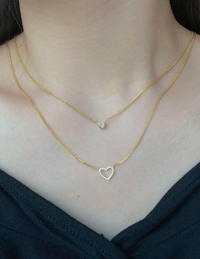 Collar de corazón Yoiko Rosse de plata P 925