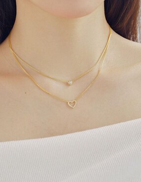 Collar de corazón Yoiko Rosse de plata P 925