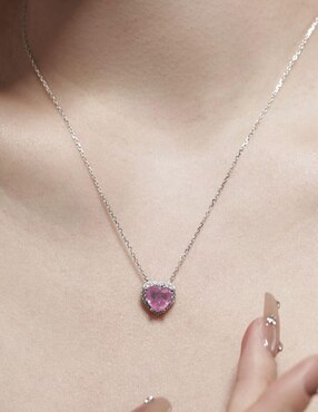 Collar de corazón Yoiko Cecil de plata P 925