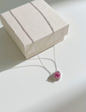 Collar de corazón Yoiko Cecil de plata P 925