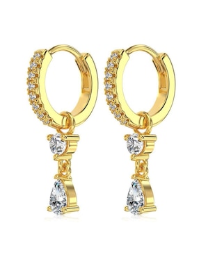 Aretes de gota Yoiko Anna de plata P 925 con acabado baño de oro zirconia
