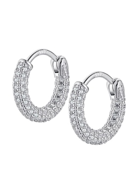 Arracadas Yoiko Camila de plata P 925 con acabado baño rodio zirconia