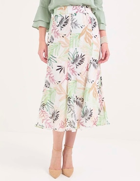 Falda midi Chico's cintura alta
