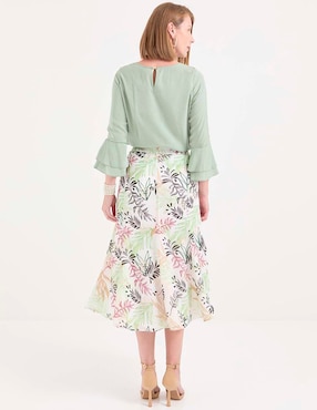 Falda midi Chico's cintura alta