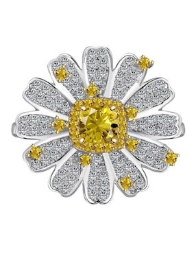 Anillo de flor Yoiko Shun P 925 de plata zirconia