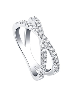 Anillo de infinito Yoiko Gen de plata zirconia brillante