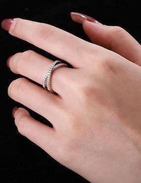 Anillo de infinito Yoiko Gen de plata zirconia brillante