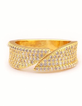 Anillo Yoiko Daniela zirconia con acabado baño de oro 14 k