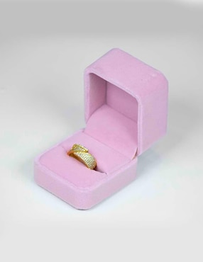 Anillo Yoiko Daniela zirconia con acabado baño de oro 14 k