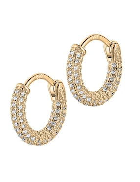 Arracadas Yoiko Camila Golden de plata P 925 con acabado baño de oro zirconia