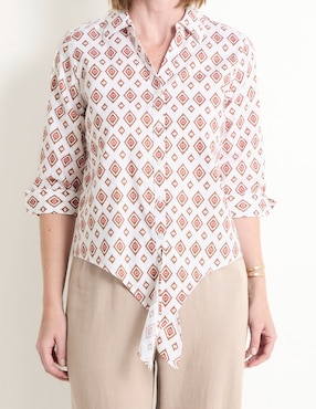 Blusa camisera Chico's manga 3/4 para mujer