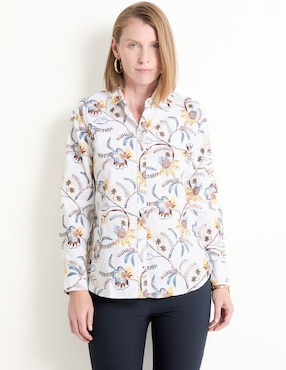Blusa camisera Chico's manga larga para mujer