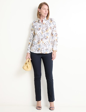 Blusa camisera Chico's manga larga para mujer