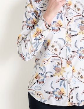 Blusa camisera Chico's manga larga para mujer