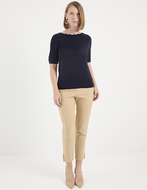 Suéter Talbots cuello redondo para mujer