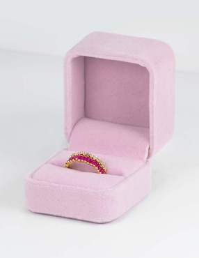 Anillo Yoiko Luz zirconia con acabado baño de oro 14 k