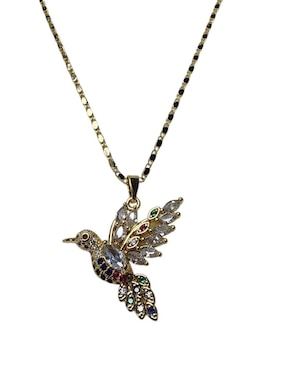 Collar con dije de colibrí Limerence By Claudia Herrera de oro laminado 14 K