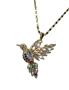 Collar con dije de colibrí Limerence By Claudia Herrera de oro laminado 14 K