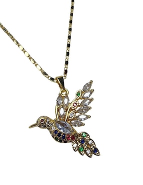 Collar con dije de colibrí Limerence By Claudia Herrera de oro laminado 14 K