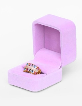 Anillo Yoiko Espectro zirconia con acabado baño de oro 18 k
