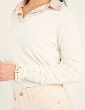 Suéter Chico's cuello v para mujer
