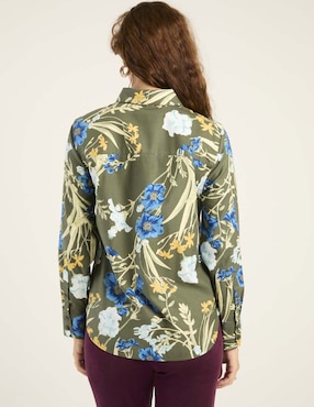 Blusa camisera Chico's manga larga para mujer