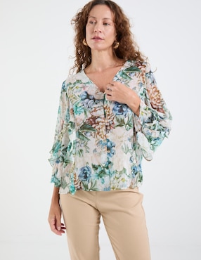 Blusa Chico's manga 3/4 para mujer