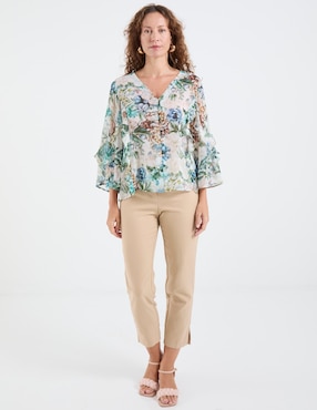 Blusa Chico's manga 3/4 para mujer