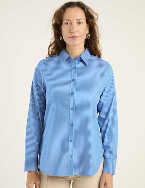 Blusa camisera Chico's manga larga para mujer