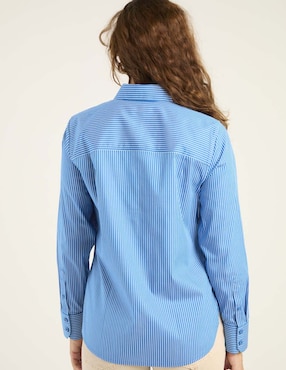 Blusa camisera Chico's manga larga para mujer