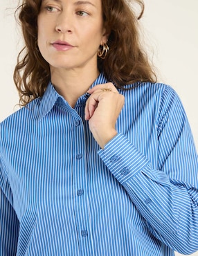 Blusa camisera Chico's manga larga para mujer