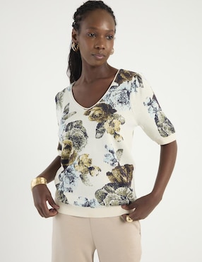 Suéter Chico's cuello V para mujer