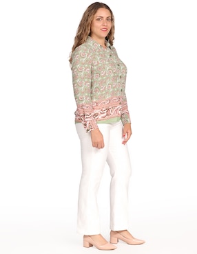 Blusa camisera Duplan Petite manga larga para mujer