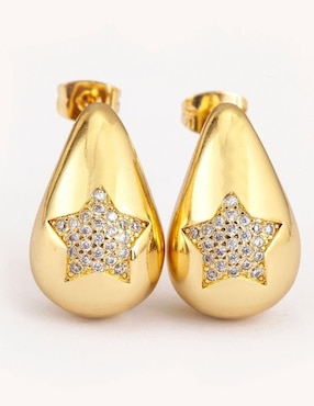 Broqueles de gota Yoiko Brillanza Estrella con acabado brillante zirconia