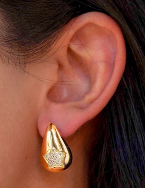 Broqueles de gota Yoiko Brillanza Estrella con acabado brillante zirconia
