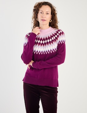 Suéter Talbots cuello redondo para mujer