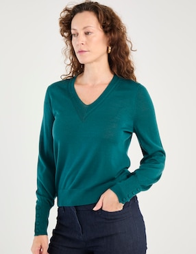 Suéter Talbots cuello v para mujer