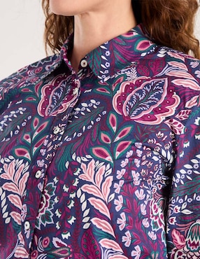 Blusa camisera Talbots manga larga para mujer
