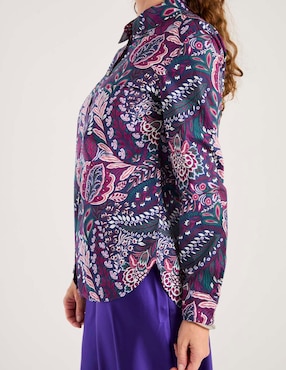 Blusa camisera Talbots manga larga para mujer