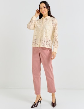 Blusa camisera Chico's manga larga para mujer