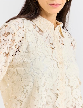 Blusa camisera Chico's manga larga para mujer