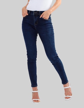 Jeans regular skinny American College USA AC25841 5 corte media cintura para mujer