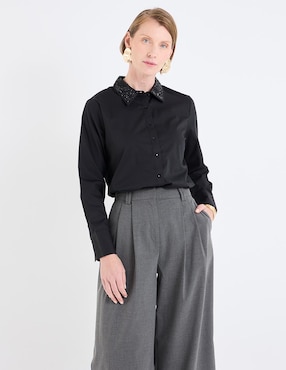 Blusa camisera Chico's manga larga para mujer
