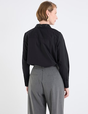 Blusa camisera Chico's manga larga para mujer